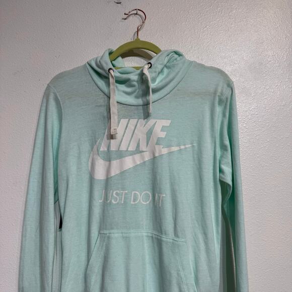 Nike Mint Green Cowl Neck Hooded Pullover Sz S NWT - Picture 2 of 12